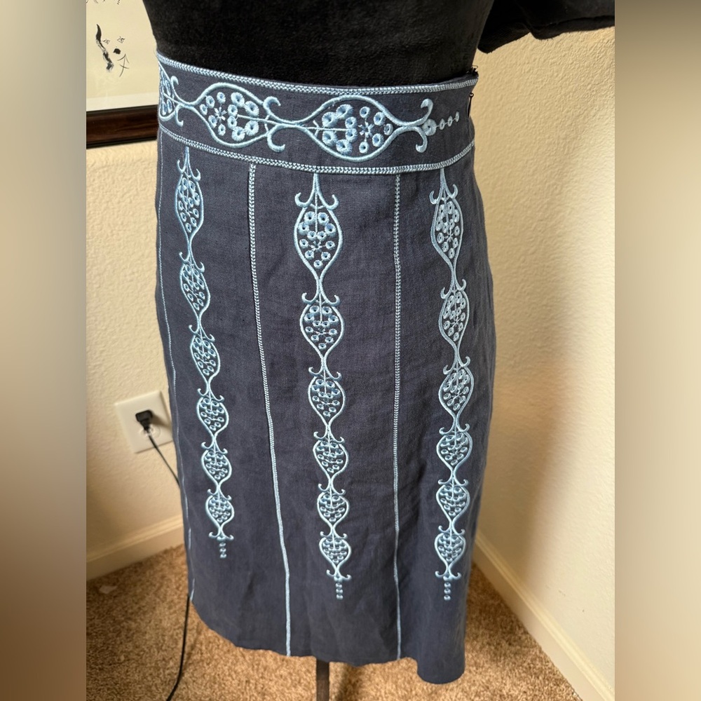 Norm Thompson Boho Linen Skirt Aline
